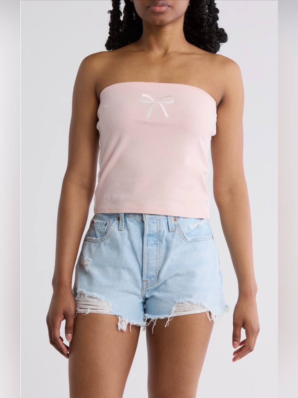 NWT Hi Res Pink Bow Bandeau Tube Top Coquette XLâ